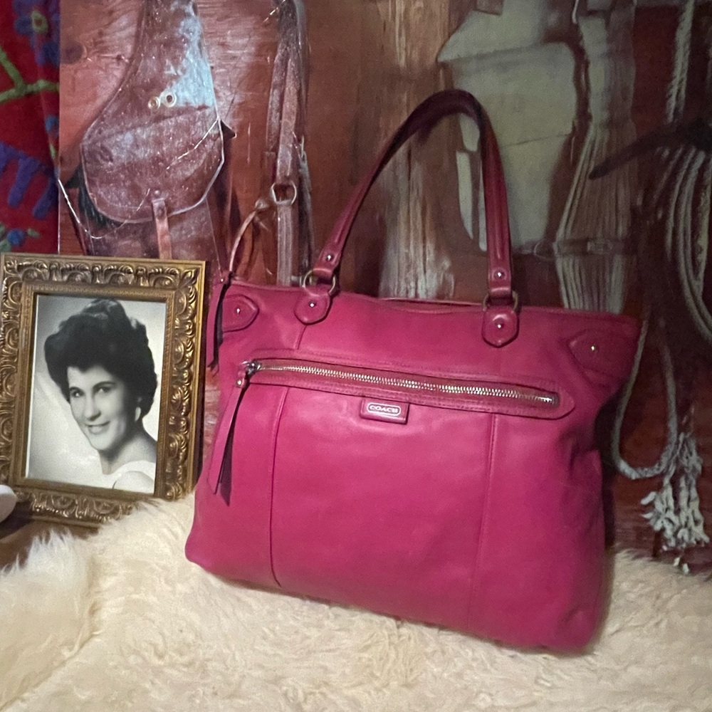 Coach pink leather bag